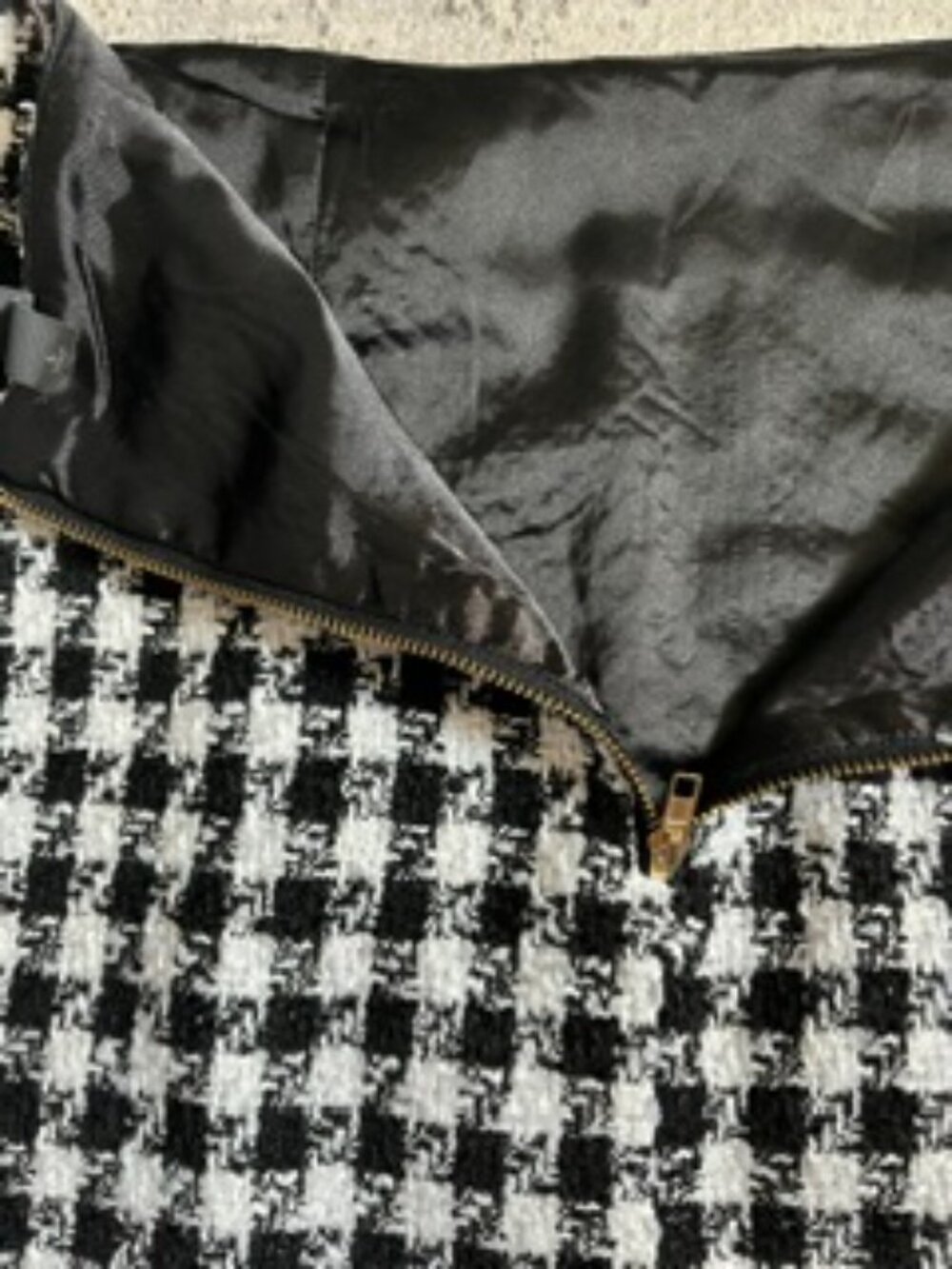 🧡3/15 Alya Black White Plaid Mini Skirt L - Picture 7 of 8